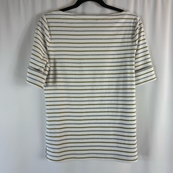 Lauren Ralph Lauren top Color: withe / beige/ gray Size: L - Picture 8 of 10